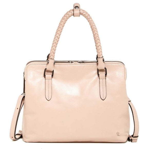 Elliott Lucca Handbags - ELLIOTT LUCCA Genevieve Truffle Leather Satchel